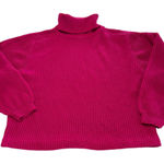 Diane Von Furstenberg  Sweater‎ Womens Large Pink Turtleneck Ribbed Knit Vintage Photo 0