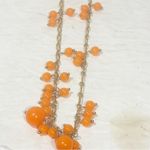 J.Crew  Gold Tone Orange Beaded Statement Necklace Jewelry Photo 1
