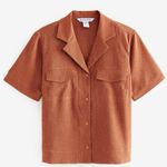 Athleta NWT  Brown Orange Rust Echo Short Sleeve Shirt Women’s XL $99 MSRP Photo 0