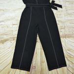 T Tahari Jumpsuit Women 14 XL Black Sleeveless Belted Contrast-Stitch Wide Leg Photo 5