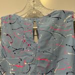 Chris & Carol  Blue Paint Splatter Scoop Neck Sleeveless Tank size Small Photo 7
