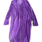 Akemi + Kin  Purple Velvet Corduroy Long Sleeve Button Down Shirt Dress M Grunge Photo 0