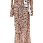 Mac Duggal 5002 Rose Gold Floral Pink Front Slit Beaded Sequin Gown 8 NWT Photo 1
