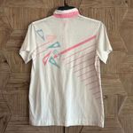 Vintage Tail Womens White Pink Retro Polo Shirt Size Small Activewear Photo 1