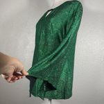 Cato Kelly Green Blouse Women M Flutter Split Sleeve Top Shiny Shimmery New Years Eve Photo 7