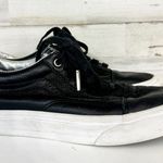 Vans  Off the Wall Unisex Shoes Vintage Black On Black Leather 5/M 6.5/W Photo 2