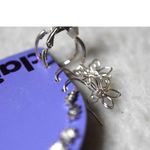 NWT Claire's 6pr Silver Tone Post/Hook/French Flowers/Leaf/Dangle/Hoop Earrings Photo 4
