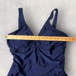 Lands' End New  One‎ Piece Swimsuit Women L 14-16 Blue Ruched Tummy Control Ring Photo 6
