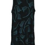 Loft Black Green Floral Tulip Print Sleeveless Dress Womens Size M Keyhole Back Photo 0