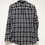 Lucky Brand Black White Checked Flannel Long Sleeved Button Down Shirt Photo 3