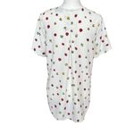 Modcloth Blouse Size XS White Lady Bug High Low Novelty Short Sleeve Photo 3