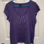 Ann Taylor 5/$15 -‎  purple tee with sequin detail Photo 0