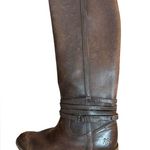Frye Dark Brown Leather Shirley Riding Plate Boots Photo 1