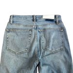 RE/DONE Stove Pipe Cropped Jeans Light Wash Raw Hem Size 26 Mid 90s Button Fly Photo 9