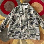 JODIFL Army Camo Camouflage Print Shacket Shirt Jacket Size Large Photo 0