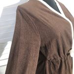 Vintage 70s 80s Fleece Robe Cream Brown Small Photo 4