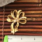 Avon Vintage Ribbon Bow Pin Brooch Gold Photo 2