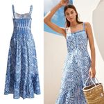 Charo Ruiz Irene Embroidered Corset Maxi Dress Indigo Blue Large EUC Photo 6