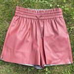 ZARA  faux leather burgundy shorts S Photo 6