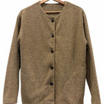 Equestrian Wolf Head Detail’s 90’s School Teacher Tan Knit Cardigan Size Medium Photo 0