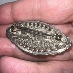 1928 Pink Cat’s Eye, Aurora Borealis Rhinestone Brooch Photo 5