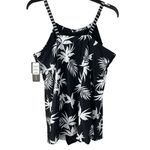 Island Escape Hawaii Gardens Printed Underwire One Piece Swimsuit Swim Dress Black Size 14 Photo 2