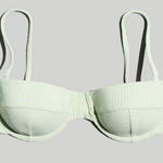 Madewell  Women's Ribbed Balconette Bikini Top In Iced Mint Size Large Photo 0