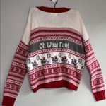 Kaisely  Red and Cream Holiday Sweater Photo 3