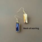 Handcrafted earrings with Austrian Montana blue baguette crystal Photo 2