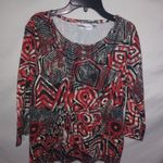 Rebecca Malone  M Abstract Red Black Design Top Photo 0