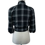 Rainbow Sandals Vintage Rainbow Plaid Crop Top Academia Y2K 90s Womens Sz M Black White Full Zip Photo 1