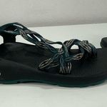 Chaco Sandals Teal Green Aztec Strappy Sling Back Women 8 Outdoor non marking Photo 1