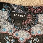 Torrid  Black Floral Print Button Front‎ Plus Size Tunic Top Size 3 Geometric Photo 1