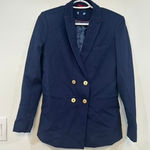 J. McLaughlin  Womens Blazer 2 Navy Blue Double Breasted Career Stretch Jacket Photo 0