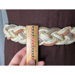 belt rope braided boho white gray peach gold 1980s Photo 1