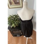 BCBGeneration  Dress 8 Black Zipper Back Pleated Strapless Trim Lace Pocket Side Photo 7