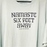 Life is Good  Plus Size 3X Crusher Tee Women's Namaste Six Feet Away Blue Photo 1