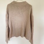 H&M  Tan Eyelet Cable Knit Pullover Sweater Sweater Medium alpaca Wool Blend Photo 8