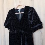 ASOS Maternity Womens Velvet Sparkle Midi Dress Size 8 Black Holiday Glam Party Photo 3