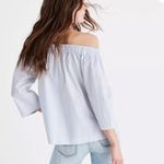 Madewell  blue and white off the shoulder shirt Xs Photo 2