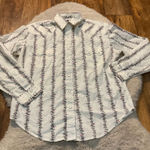 White Horse Size Small Western Floral Pearl Snap White Floral Stripe Womens Long Photo 0