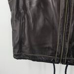 R&R Surplus Leather Vest Size Medium Womens Black/Brown Gray Cinch Waist Soft Black Photo 7