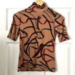 Tahari  Equestrian Belt Print Turtleneck Sz XS Photo 0