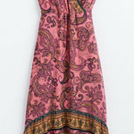 Maurice's Paisley High Low Faux Wrap V Neck Boho Midi Dress Size Small Photo 0