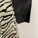 SEARCH FOR SANITY Small Faux Leather Sleeve Sweater Zebra Print Pullover Photo 4