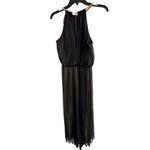 MSK Petite Black Metallic Shimmer Halter Maxi Gown Women’s Size 10P Photo 2