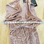 Reformation  Pink Velvet Jumpsuit Deep V with waist Drawstring Photo 9