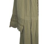 Gap Olive Green Lace Trimmed Button Front Midi Dress Boho Muslin Size XXL Photo 5