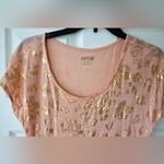 Apt. 9  Women's Peach and Gold Short Sleeve Top Photo 1