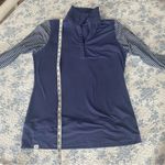 Nike Golf Dry-Fit Quarter Snap Blue Striped Long Sleeve Top Size Large Photo 8